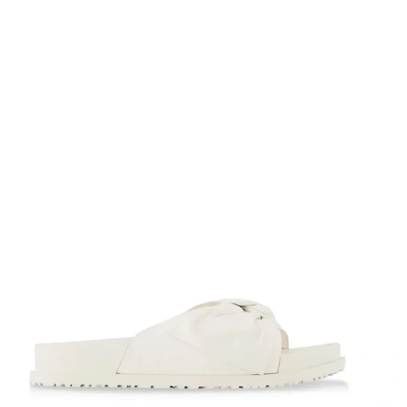 New White Knotted Glam Slides - Picture 2 of 6